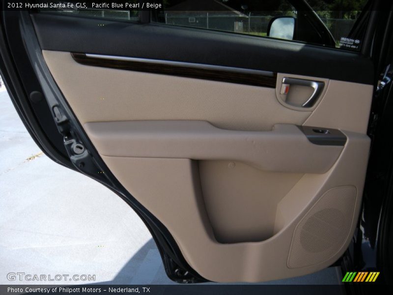 Pacific Blue Pearl / Beige 2012 Hyundai Santa Fe GLS