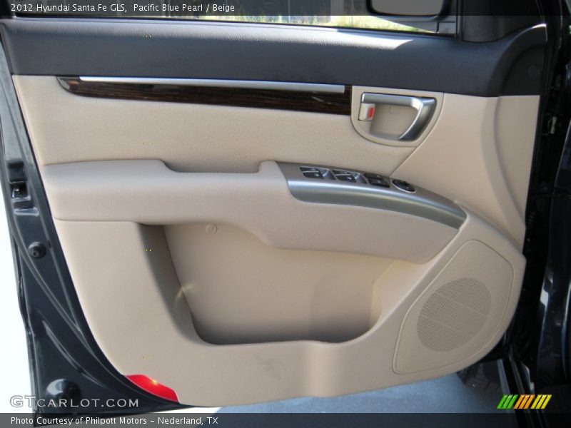Pacific Blue Pearl / Beige 2012 Hyundai Santa Fe GLS