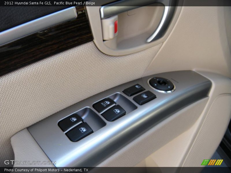 Pacific Blue Pearl / Beige 2012 Hyundai Santa Fe GLS