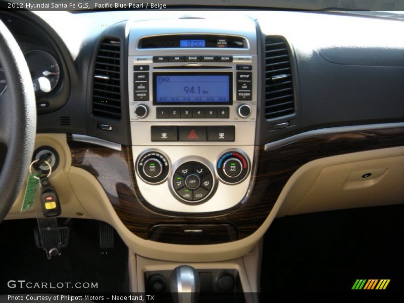 Pacific Blue Pearl / Beige 2012 Hyundai Santa Fe GLS