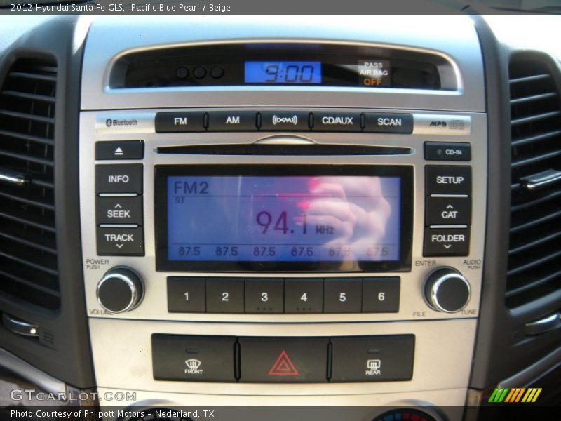 Pacific Blue Pearl / Beige 2012 Hyundai Santa Fe GLS
