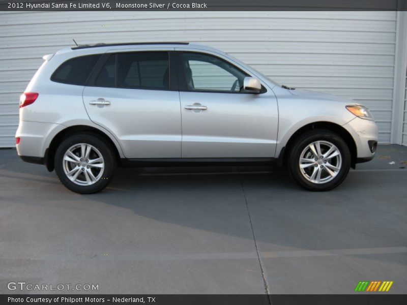 Moonstone Silver / Cocoa Black 2012 Hyundai Santa Fe Limited V6