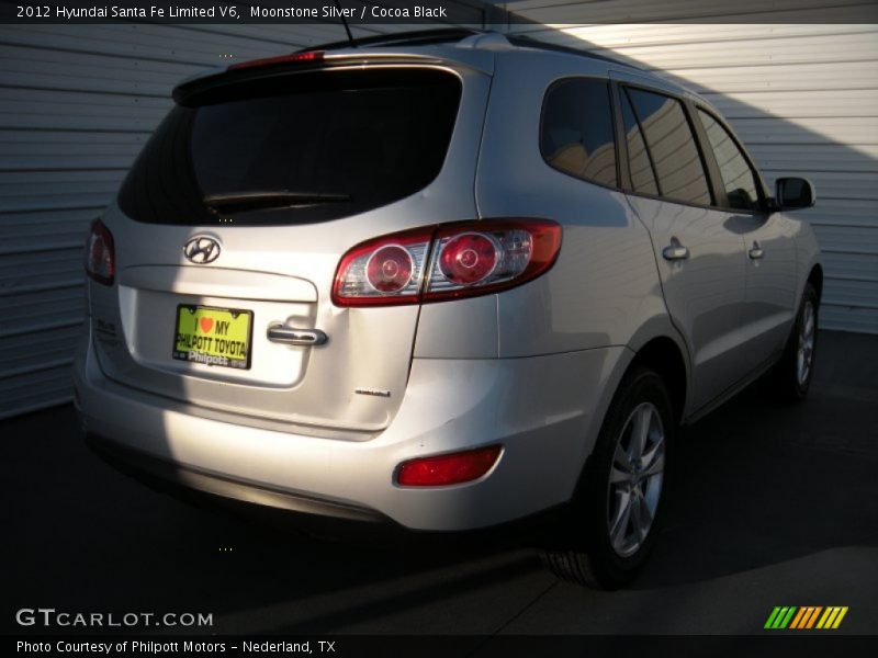Moonstone Silver / Cocoa Black 2012 Hyundai Santa Fe Limited V6
