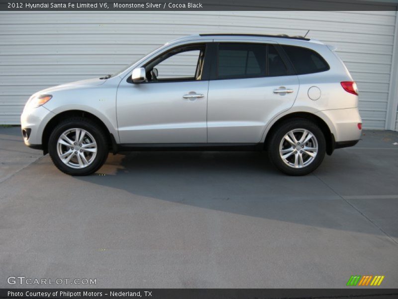 Moonstone Silver / Cocoa Black 2012 Hyundai Santa Fe Limited V6
