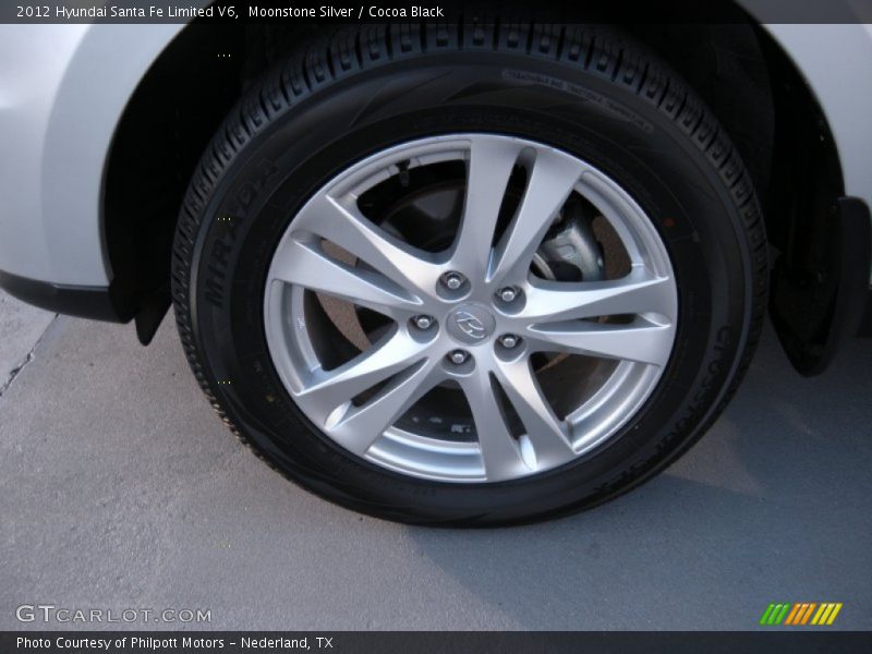 Moonstone Silver / Cocoa Black 2012 Hyundai Santa Fe Limited V6