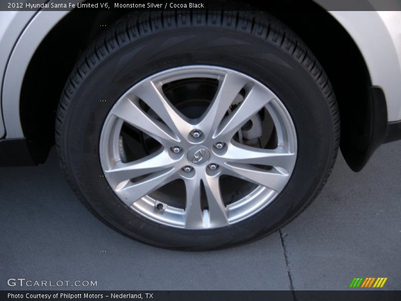 Moonstone Silver / Cocoa Black 2012 Hyundai Santa Fe Limited V6