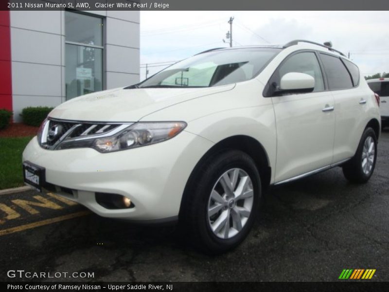Glacier White Pearl / Beige 2011 Nissan Murano SL AWD