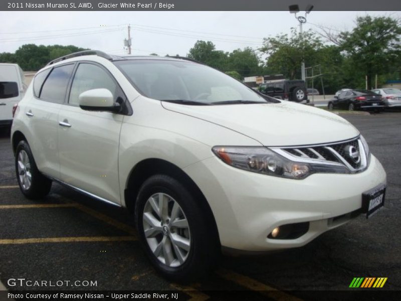 Glacier White Pearl / Beige 2011 Nissan Murano SL AWD