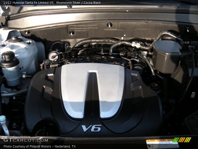 Moonstone Silver / Cocoa Black 2012 Hyundai Santa Fe Limited V6