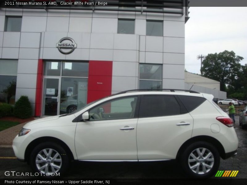 Glacier White Pearl / Beige 2011 Nissan Murano SL AWD
