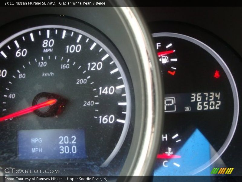 Glacier White Pearl / Beige 2011 Nissan Murano SL AWD