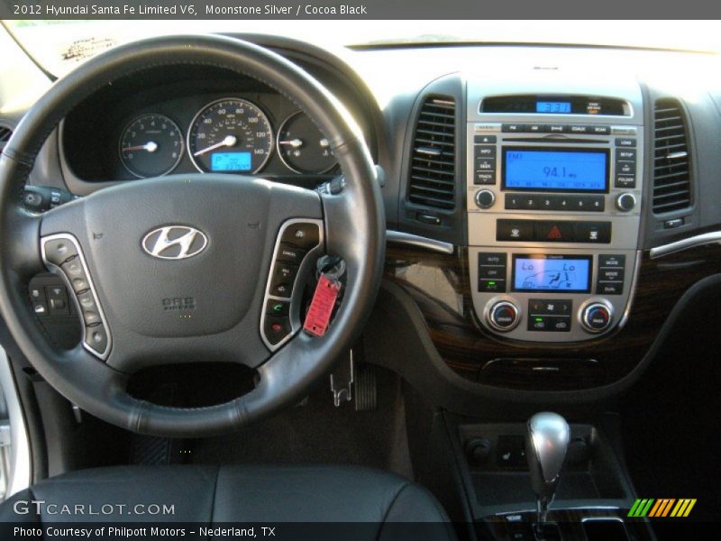 Moonstone Silver / Cocoa Black 2012 Hyundai Santa Fe Limited V6