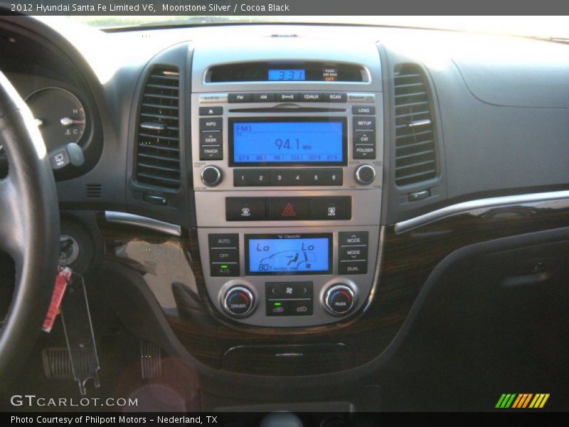 Moonstone Silver / Cocoa Black 2012 Hyundai Santa Fe Limited V6
