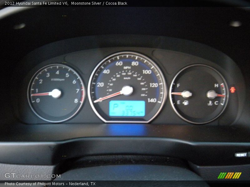 Moonstone Silver / Cocoa Black 2012 Hyundai Santa Fe Limited V6