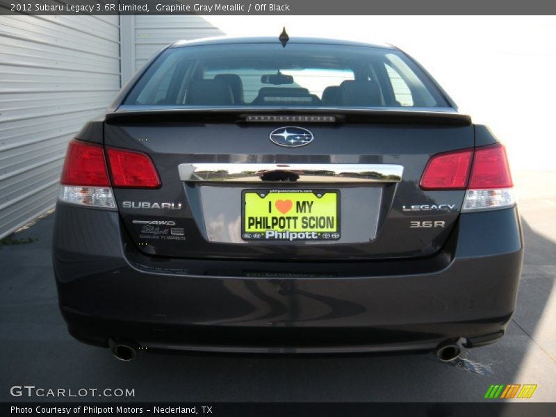 Graphite Gray Metallic / Off Black 2012 Subaru Legacy 3.6R Limited