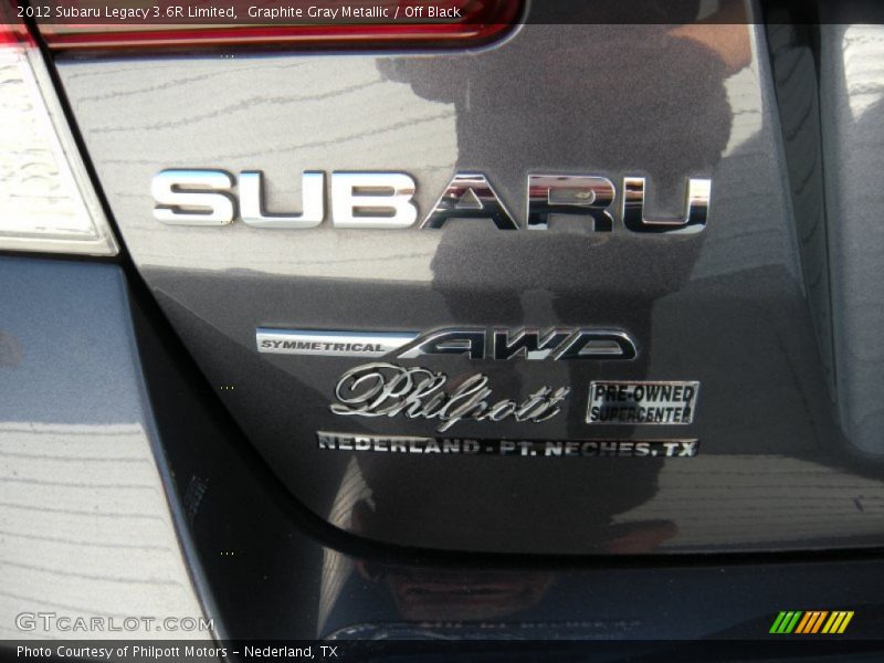 Graphite Gray Metallic / Off Black 2012 Subaru Legacy 3.6R Limited