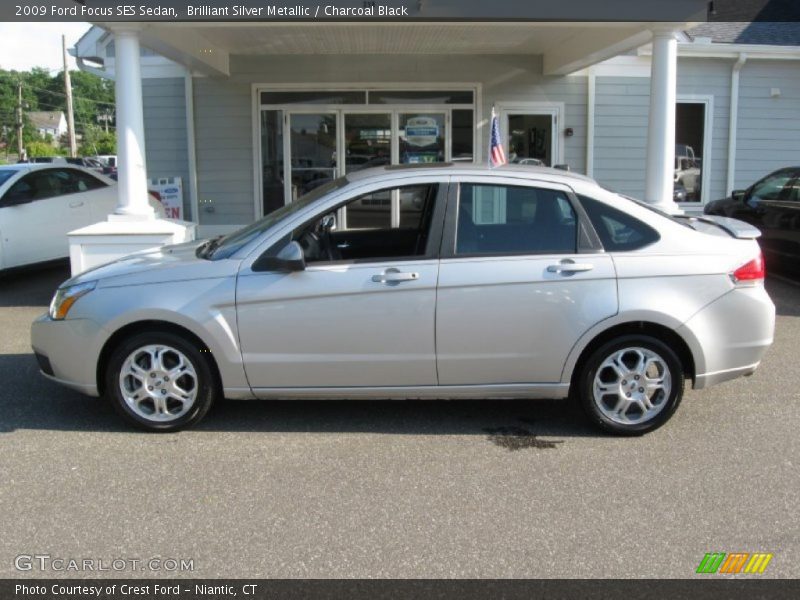 Brilliant Silver Metallic / Charcoal Black 2009 Ford Focus SES Sedan