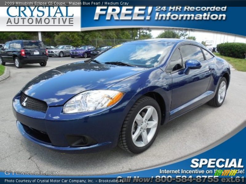 Maizen Blue Pearl / Medium Gray 2009 Mitsubishi Eclipse GS Coupe