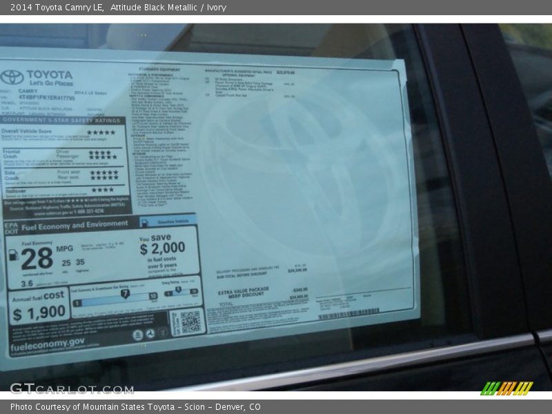 Attitude Black Metallic / Ivory 2014 Toyota Camry LE