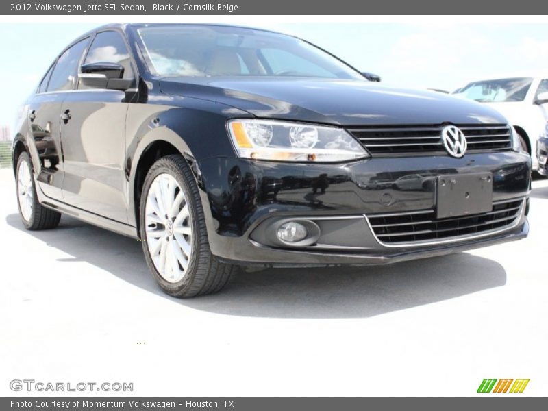 Black / Cornsilk Beige 2012 Volkswagen Jetta SEL Sedan