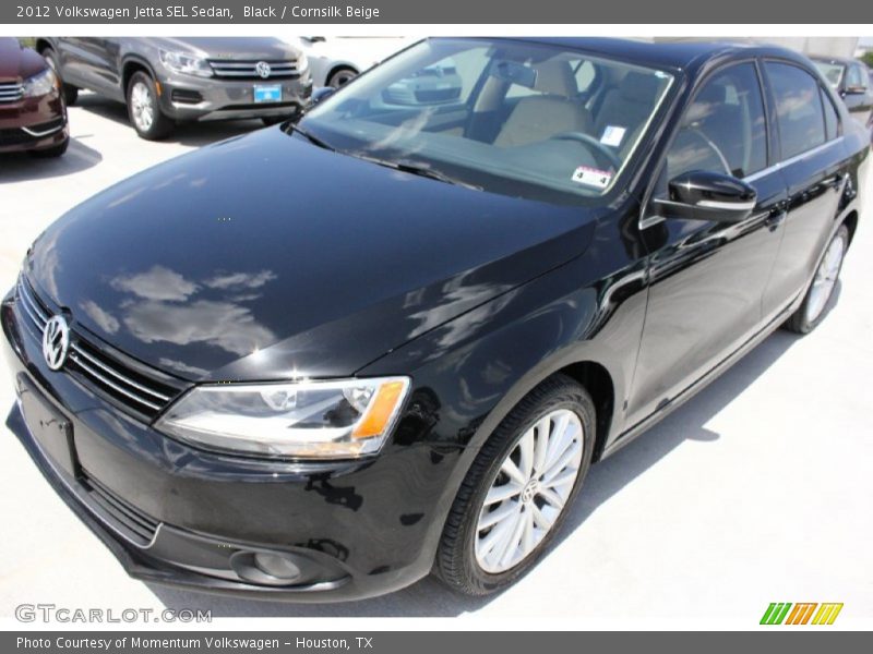 Black / Cornsilk Beige 2012 Volkswagen Jetta SEL Sedan