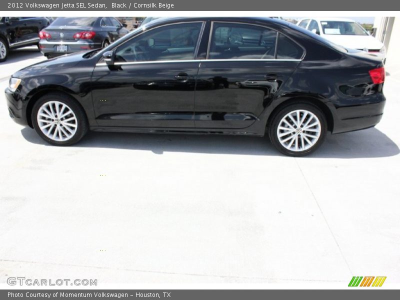 Black / Cornsilk Beige 2012 Volkswagen Jetta SEL Sedan