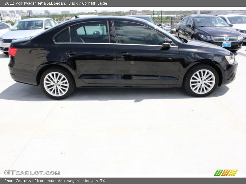 Black / Cornsilk Beige 2012 Volkswagen Jetta SEL Sedan
