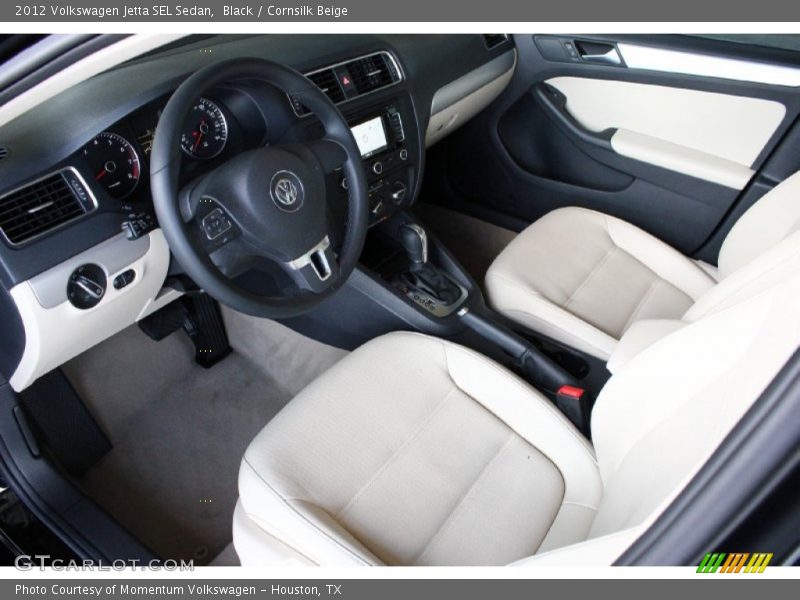 Black / Cornsilk Beige 2012 Volkswagen Jetta SEL Sedan