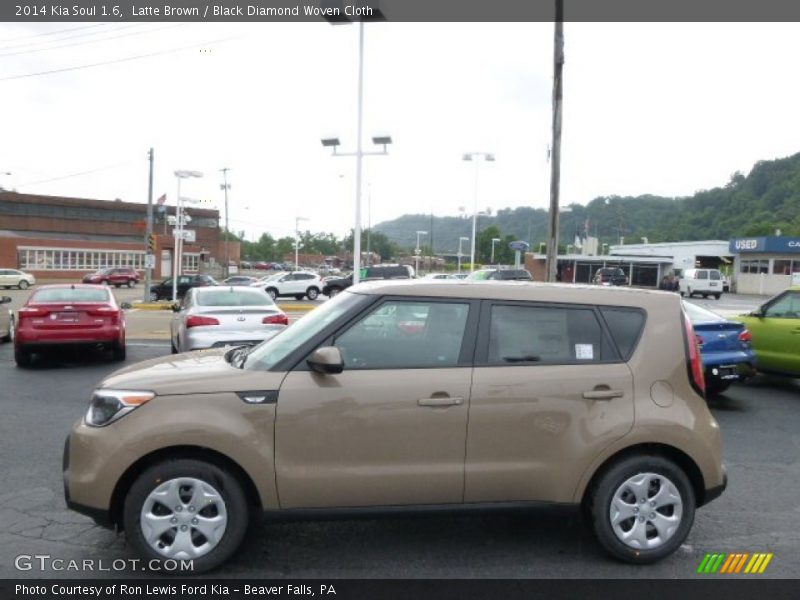 Latte Brown / Black Diamond Woven Cloth 2014 Kia Soul 1.6