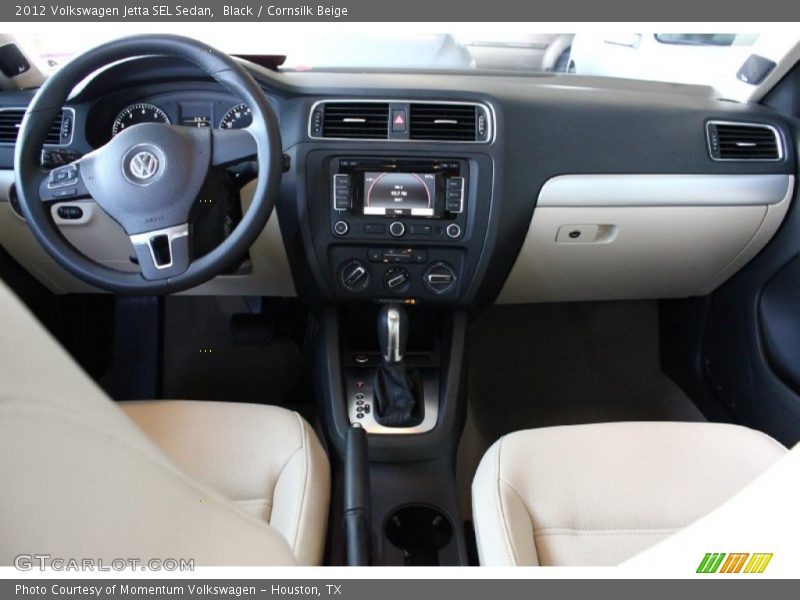 Black / Cornsilk Beige 2012 Volkswagen Jetta SEL Sedan
