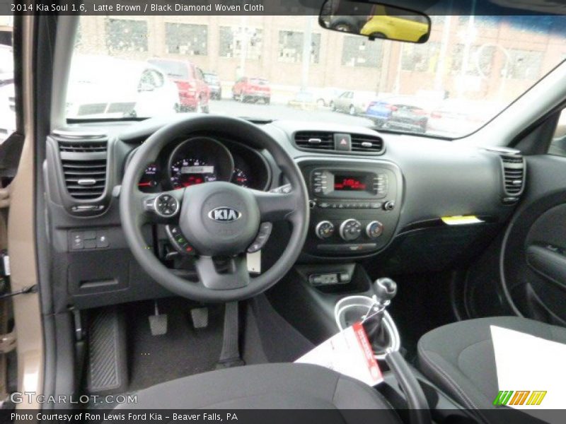 Latte Brown / Black Diamond Woven Cloth 2014 Kia Soul 1.6