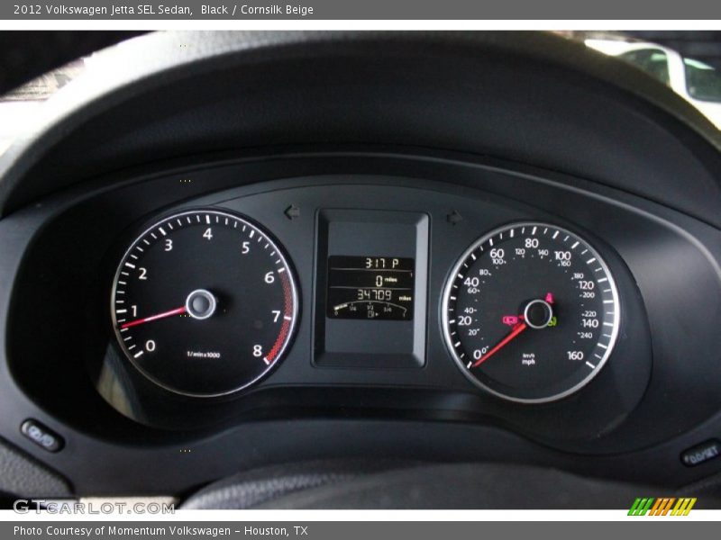 Black / Cornsilk Beige 2012 Volkswagen Jetta SEL Sedan