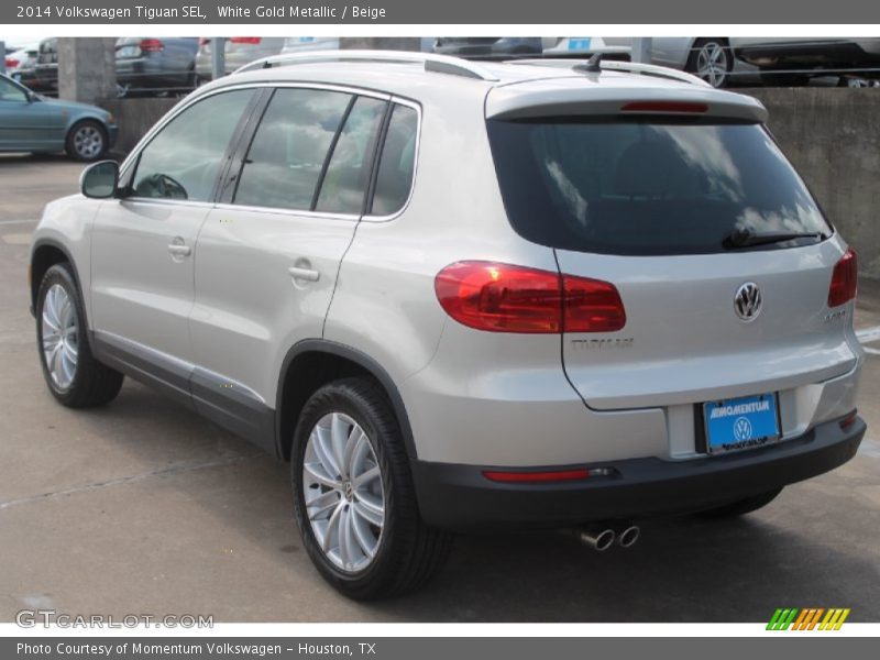 White Gold Metallic / Beige 2014 Volkswagen Tiguan SEL