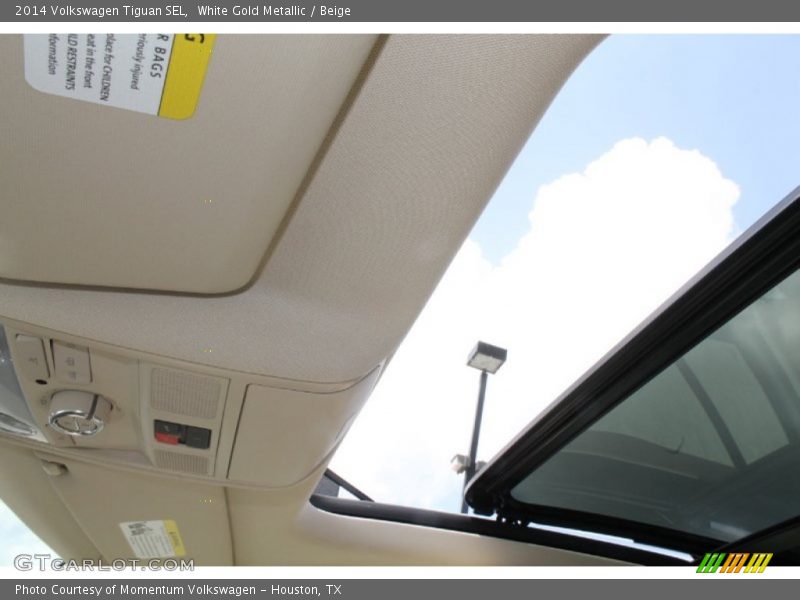 White Gold Metallic / Beige 2014 Volkswagen Tiguan SEL