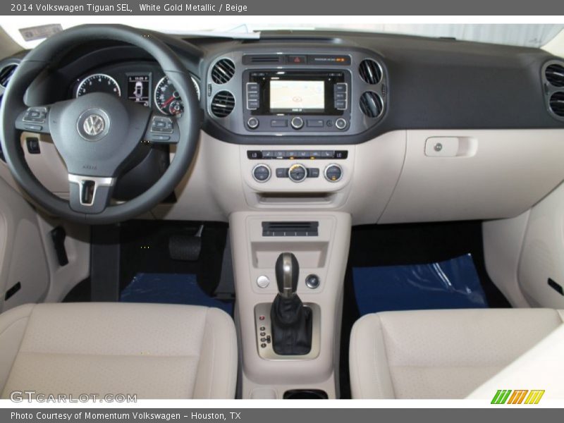 White Gold Metallic / Beige 2014 Volkswagen Tiguan SEL