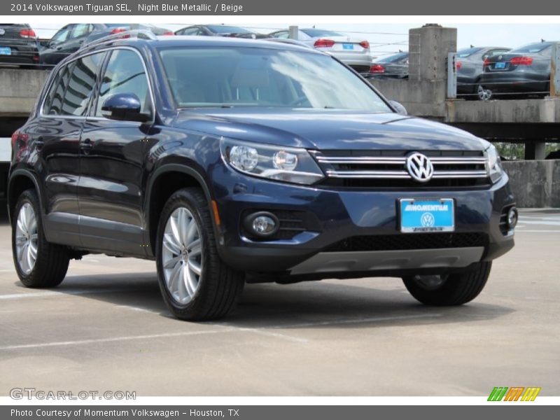 Night Blue Metallic / Beige 2014 Volkswagen Tiguan SEL