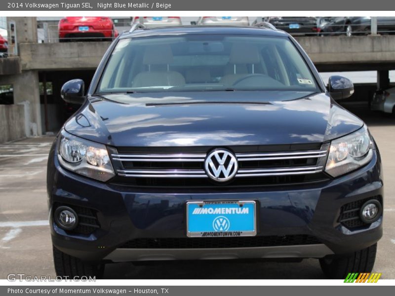 Night Blue Metallic / Beige 2014 Volkswagen Tiguan SEL