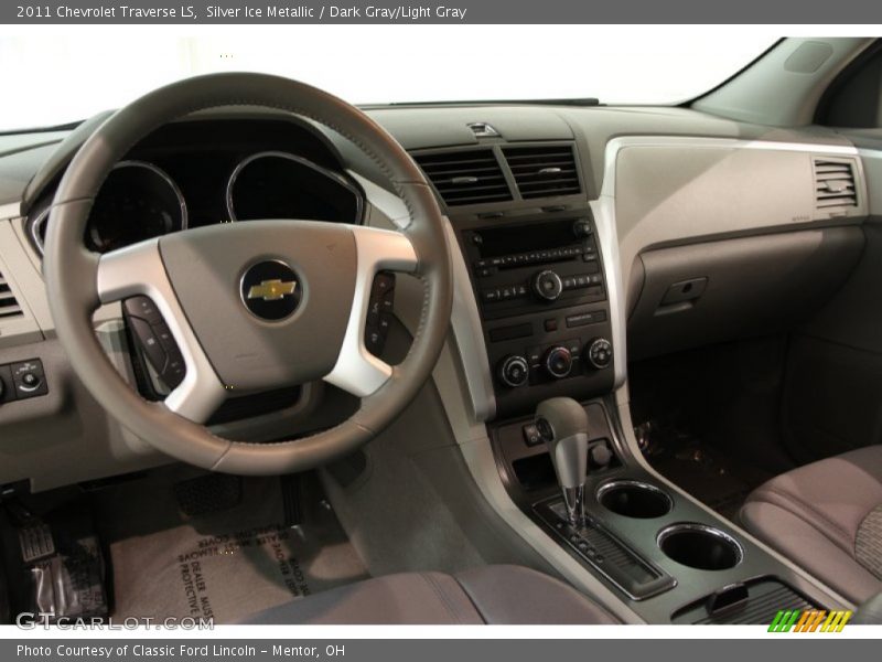 Silver Ice Metallic / Dark Gray/Light Gray 2011 Chevrolet Traverse LS