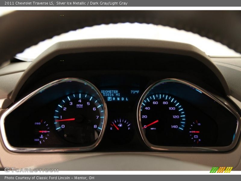 Silver Ice Metallic / Dark Gray/Light Gray 2011 Chevrolet Traverse LS
