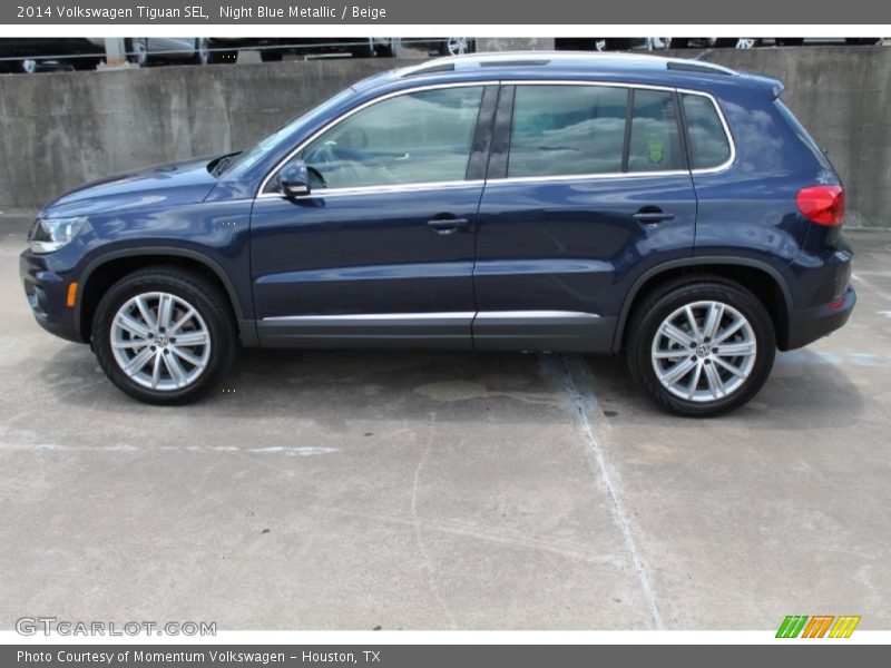 Night Blue Metallic / Beige 2014 Volkswagen Tiguan SEL