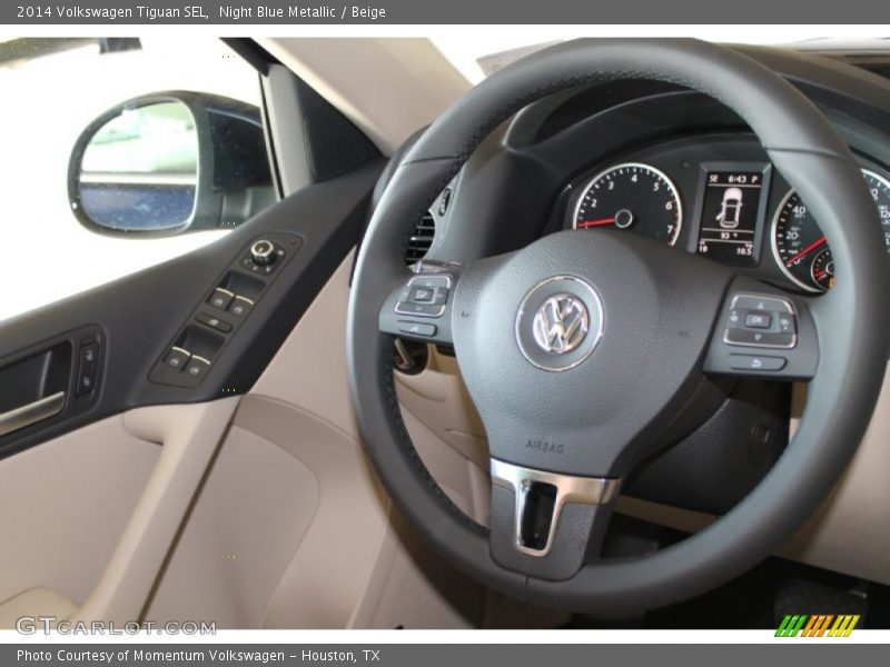 Night Blue Metallic / Beige 2014 Volkswagen Tiguan SEL