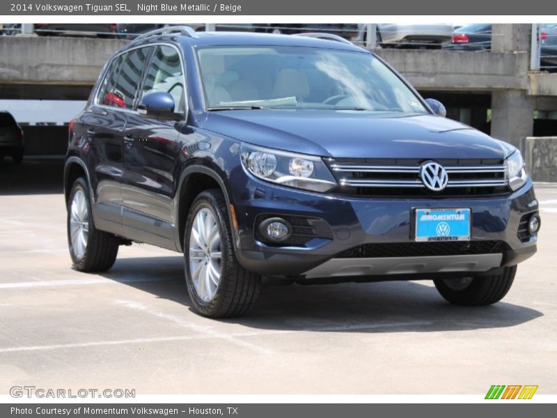 Night Blue Metallic / Beige 2014 Volkswagen Tiguan SEL