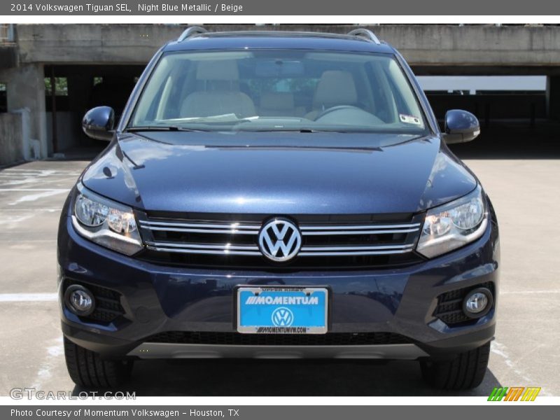 Night Blue Metallic / Beige 2014 Volkswagen Tiguan SEL