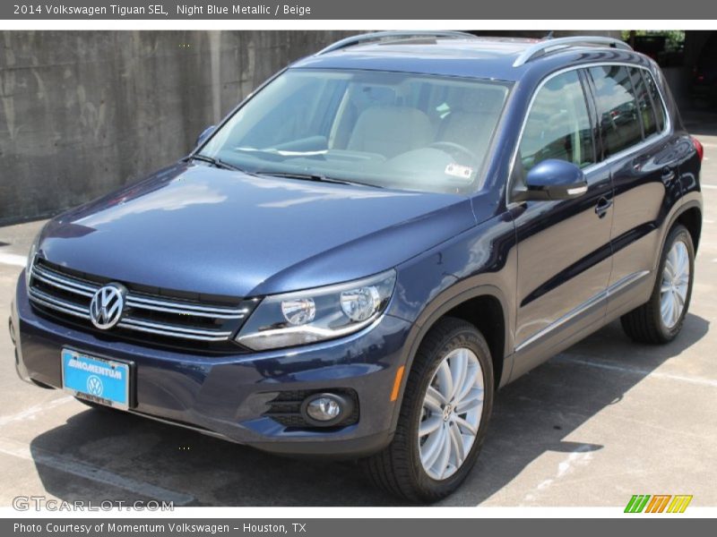 Night Blue Metallic / Beige 2014 Volkswagen Tiguan SEL