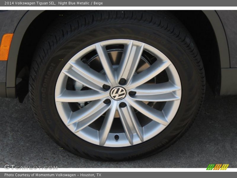 Night Blue Metallic / Beige 2014 Volkswagen Tiguan SEL