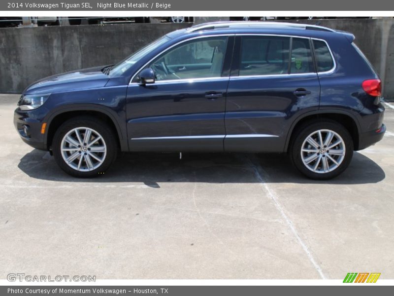 Night Blue Metallic / Beige 2014 Volkswagen Tiguan SEL