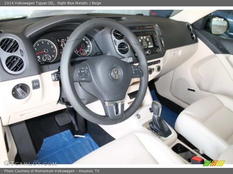 Night Blue Metallic / Beige 2014 Volkswagen Tiguan SEL