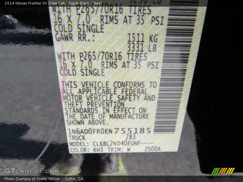 Super Black / Steel 2014 Nissan Frontier SV Crew Cab