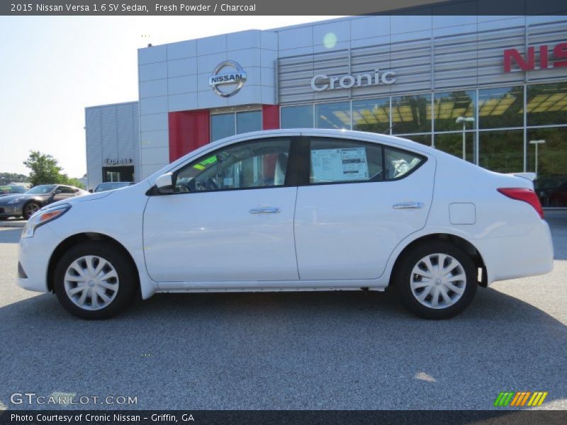 Fresh Powder / Charcoal 2015 Nissan Versa 1.6 SV Sedan