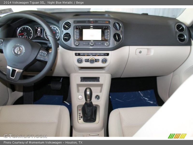Night Blue Metallic / Beige 2014 Volkswagen Tiguan SEL